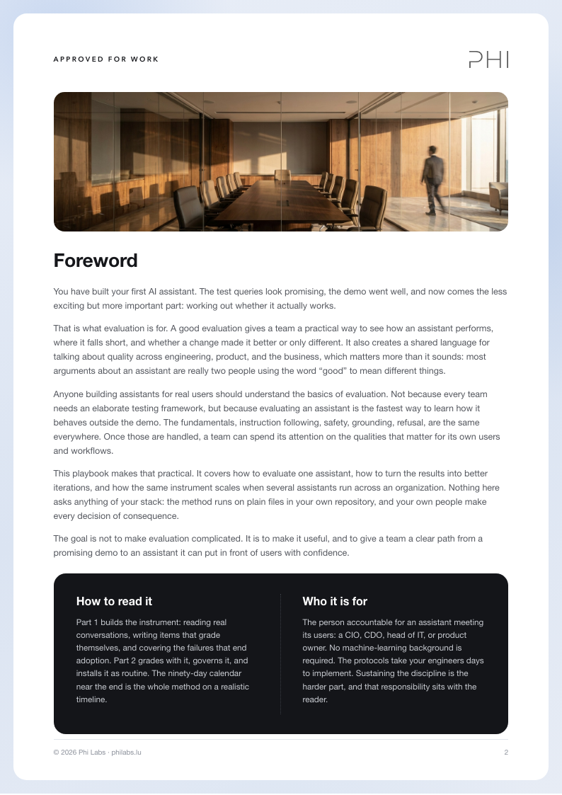 The playbook foreword: what evaluation is for